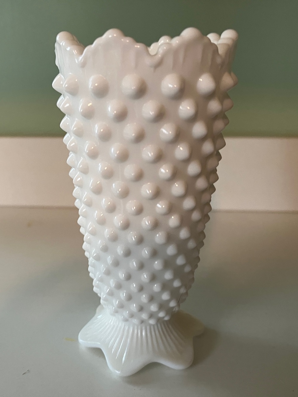 Fenton Hobnail Milk Glass Vase in White - Decorative Home Accent